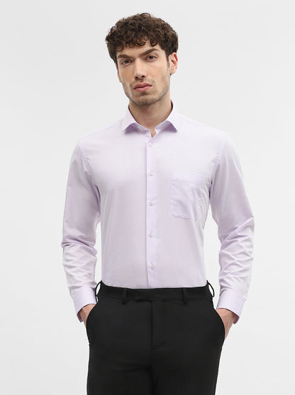 Purple Solid Slim Fit Formal Shirt | Greenfibre