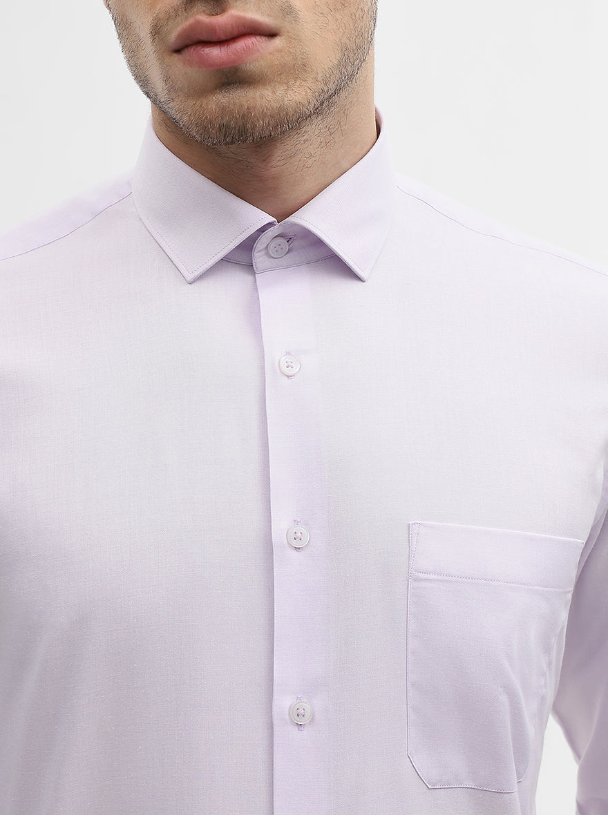 Purple Solid Slim Fit Formal Shirt | Greenfibre