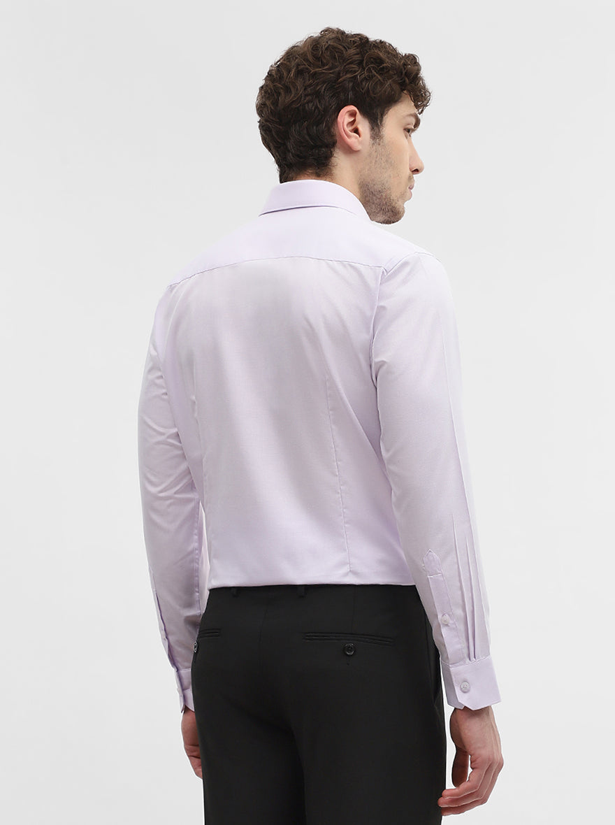 Purple Solid Slim Fit Formal Shirt | Greenfibre