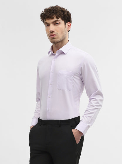 Purple Solid Slim Fit Formal Shirt | Greenfibre