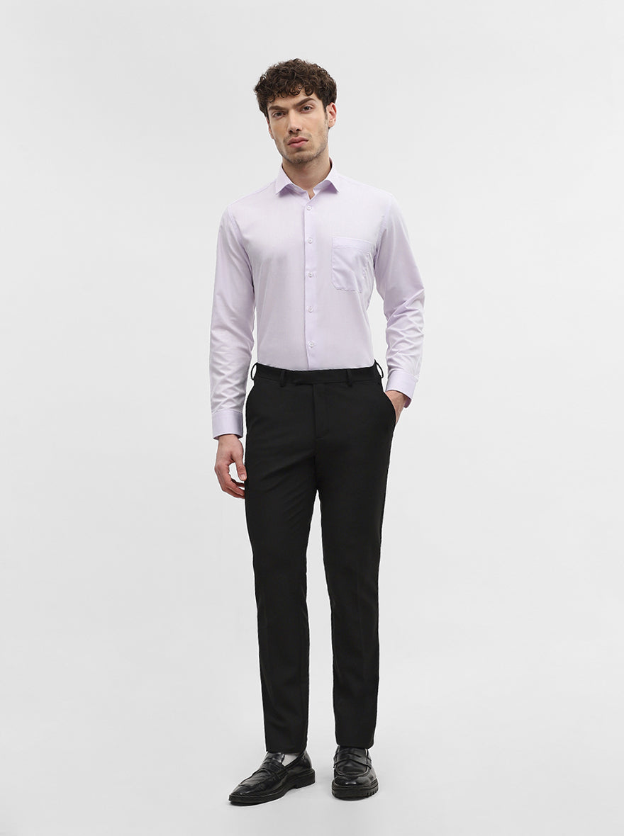 Purple Solid Slim Fit Formal Shirt | Greenfibre