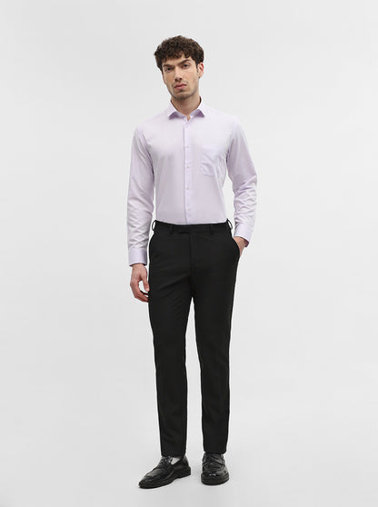 Purple Solid Slim Fit Formal Shirt | Greenfibre