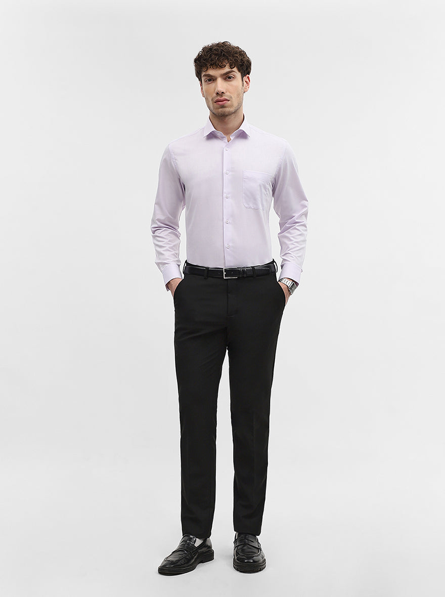 Purple Solid Slim Fit Formal Shirt | Greenfibre