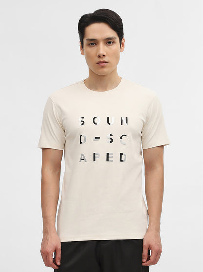 Off White Printed Slim Fit T-Shirt | JadeBlue