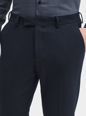 Blue Solid Super Slim Fit Formal Trouser | JadeBlue Youth