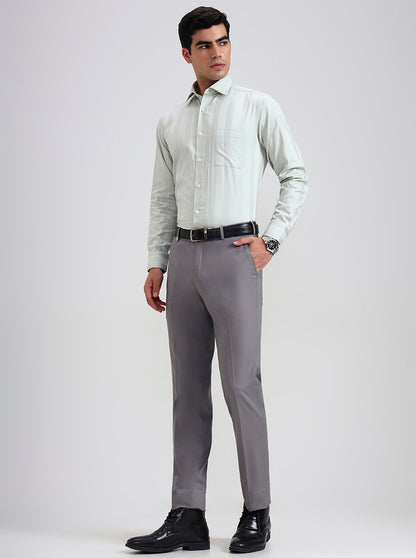 Blue & Maroon Solid Slim Fit Formal Trouser | JB Studio