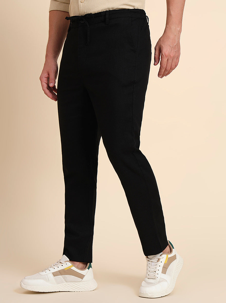 Black Solid Regular Fit Track Pant | JadeBlue