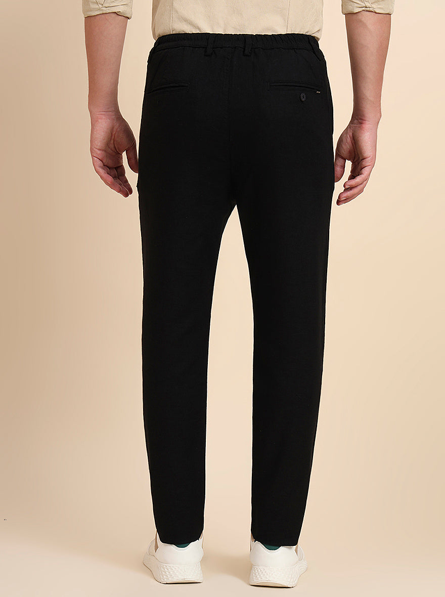 Black Solid Regular Fit Track Pant | JadeBlue