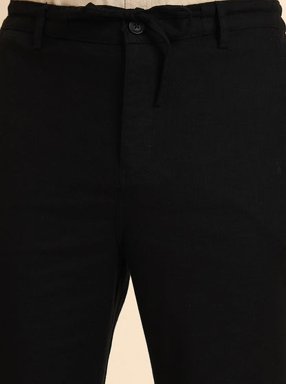 Black Solid Regular Fit Track Pant | JadeBlue