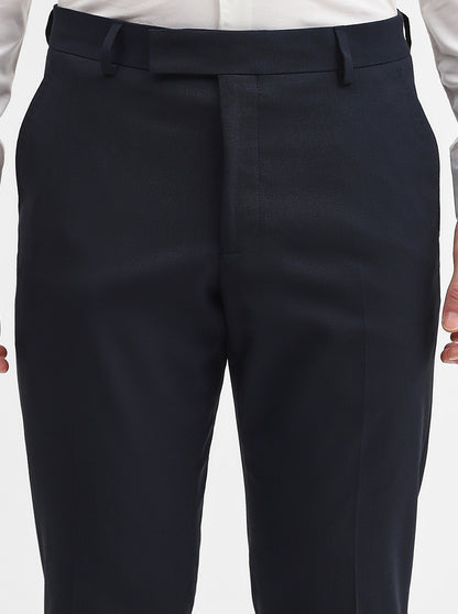 Navy Blue Solid Super Slim Fit Formal Trouser | Greenfibre