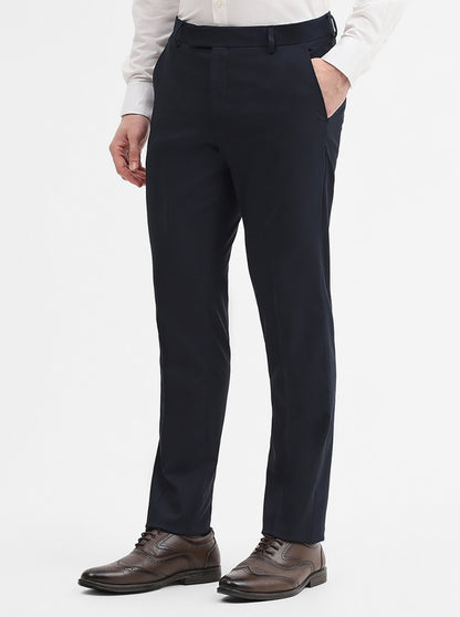 Navy Blue Solid Super Slim Fit Formal Trouser | Greenfibre