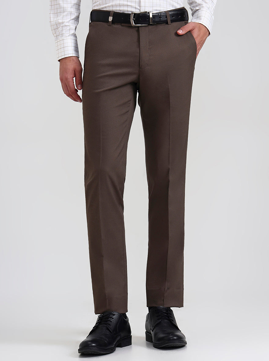 Blue & Maroon Checked Slim Fit Formal Trouser | JB Studio