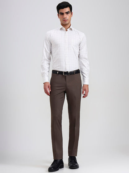 Blue & Maroon Checked Slim Fit Formal Trouser | JB Studio