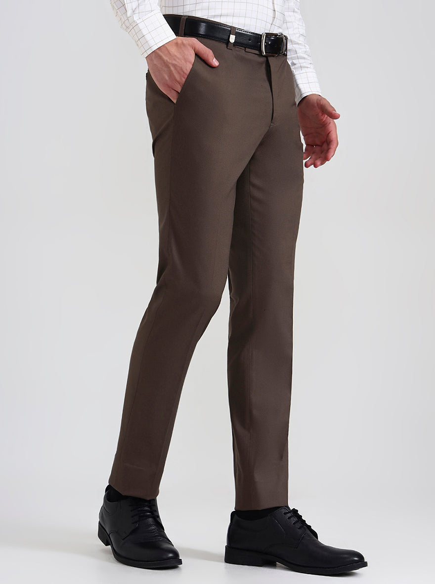 Blue & Maroon Checked Slim Fit Formal Trouser | JB Studio