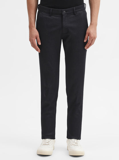 Black Solid Super Slim Fit Casual Trouser | Greenfibre