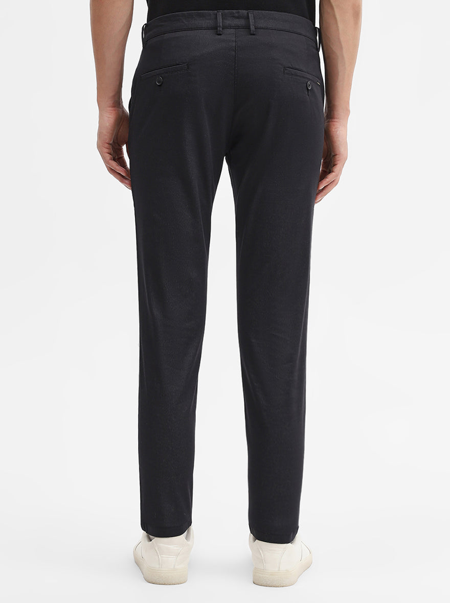 Black Solid Super Slim Fit Casual Trouser | Greenfibre