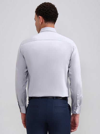 Grey Solid Slim Fit Formal Shirt | JadeBlue Super Luxe