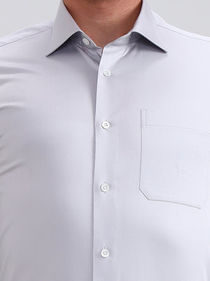 Grey Solid Slim Fit Formal Shirt | JadeBlue Super Luxe