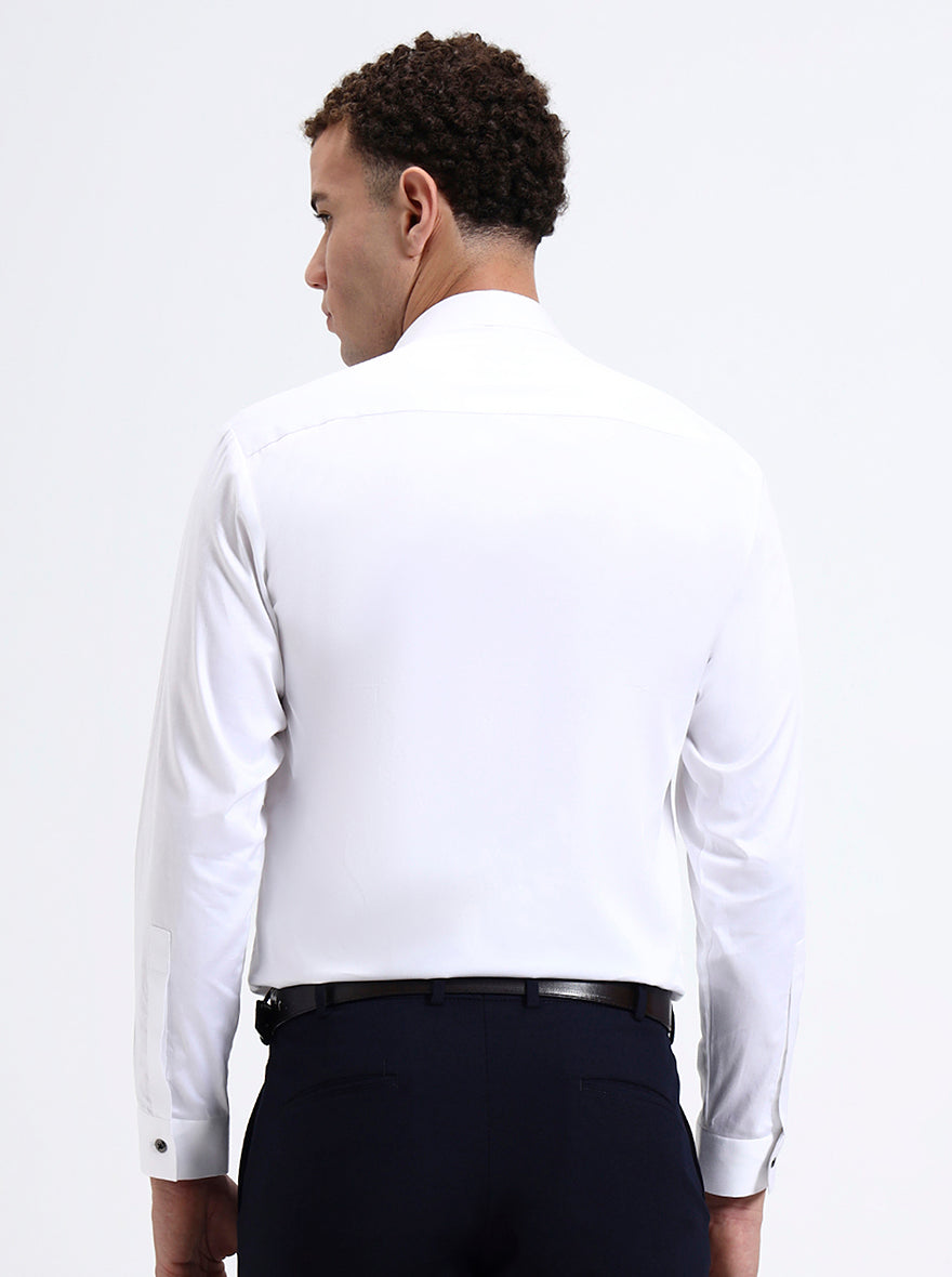 White Printed Slim Fit Party Wear Shirt | Wyre