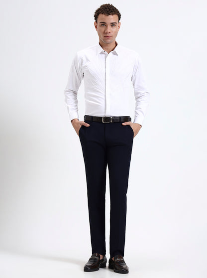 White Printed Slim Fit Party Wear Shirt | Wyre