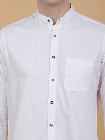 White Solid Slim Fit Formal Shirt | Greenfibre