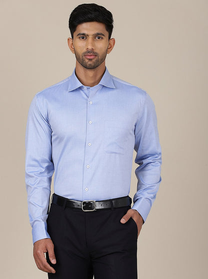Light Blue Solid Regular Fit Formal Shirt | JadeBlue
