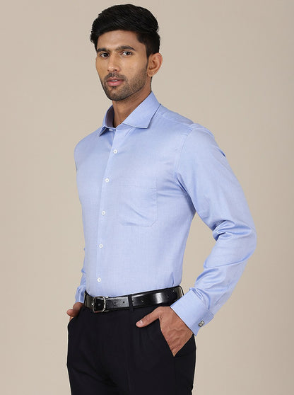 Light Blue Solid Regular Fit Formal Shirt | JadeBlue
