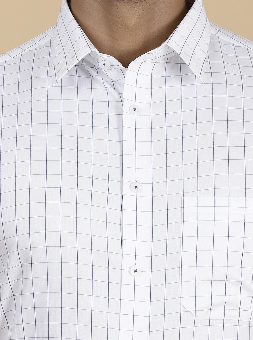 White Checked Regular Fit Formal Shirt | JadeBlue