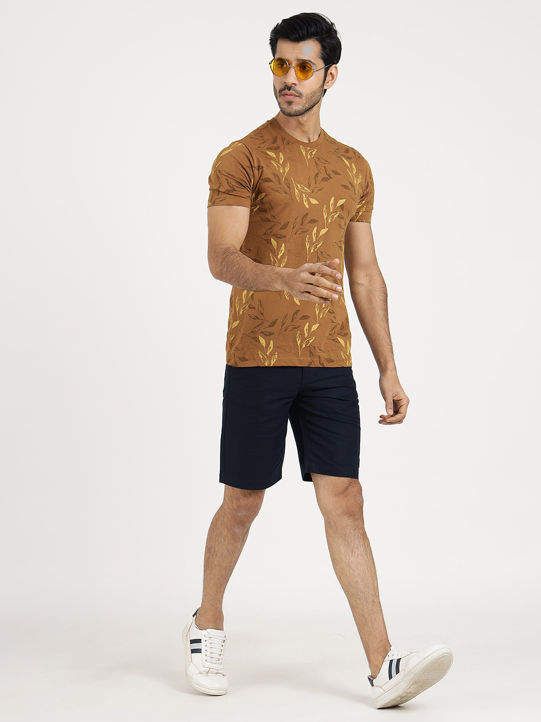 Navy Blue Solid Slim Fit Shorts | JadeBlue
