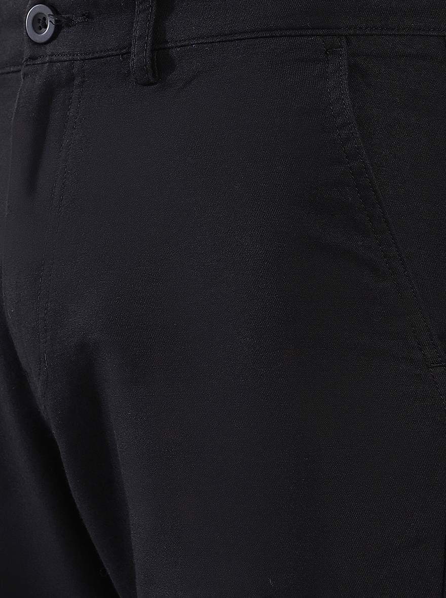 Black Solid Slim Fit Shorts | JadeBlue