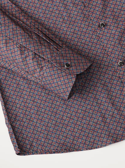 Maroon Printed Slim Fit Party Wear Shirt | JB Studio