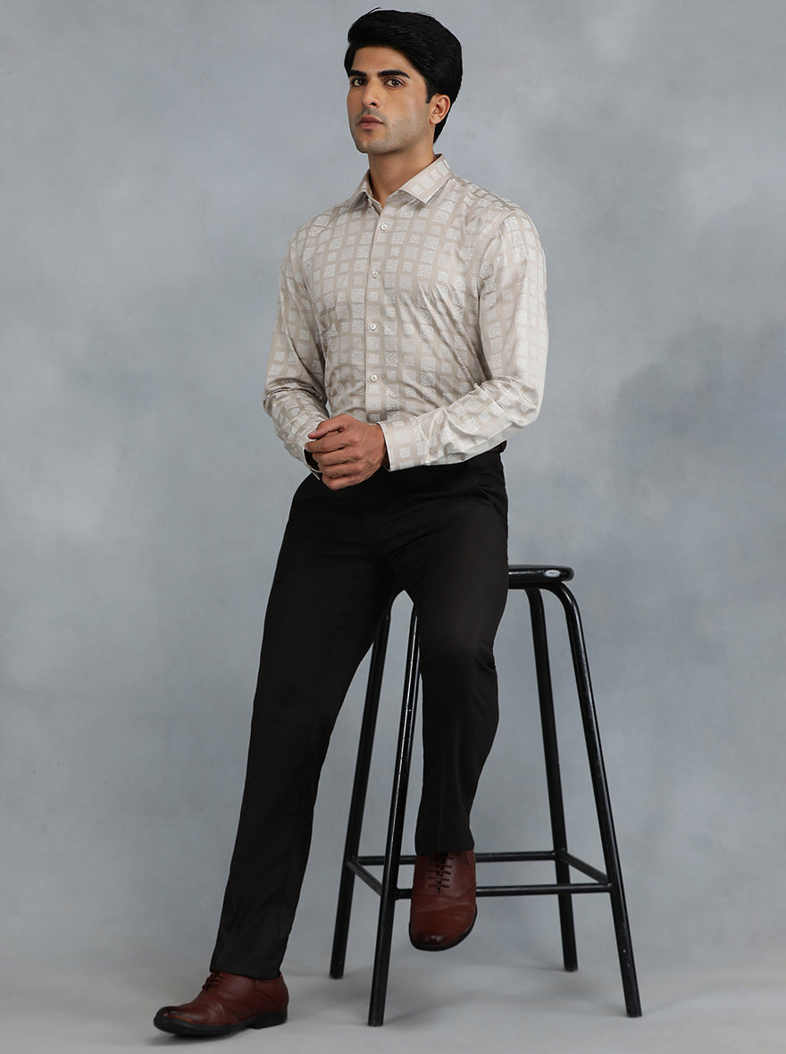 Golden Printed Slim Fit Party Wear Shirt | Greenfibre