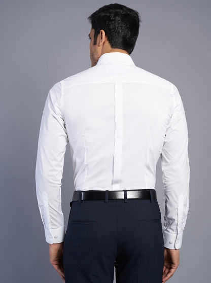 White Solid Slim Fit Formal Shirt | JadeBlue Youth