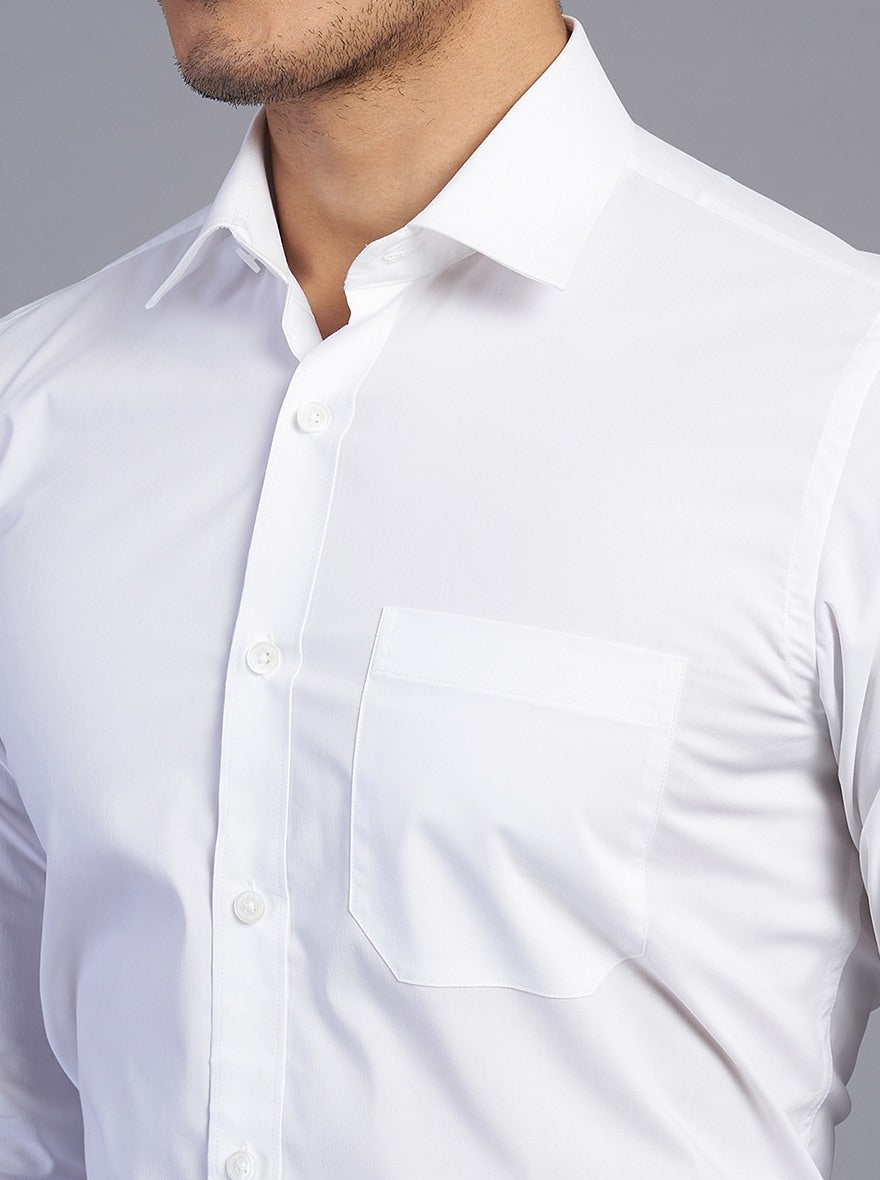 White Solid Slim Fit Formal Shirt | JadeBlue Youth