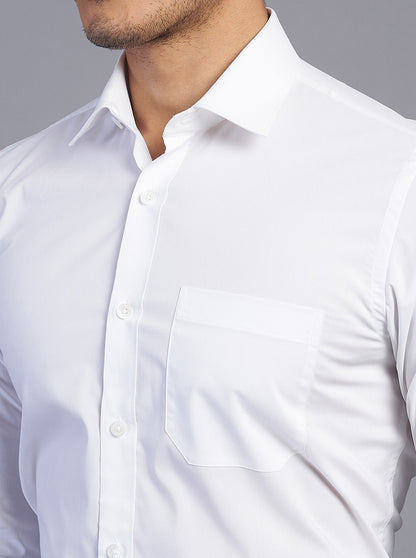 White Solid Slim Fit Formal Shirt | JadeBlue Youth