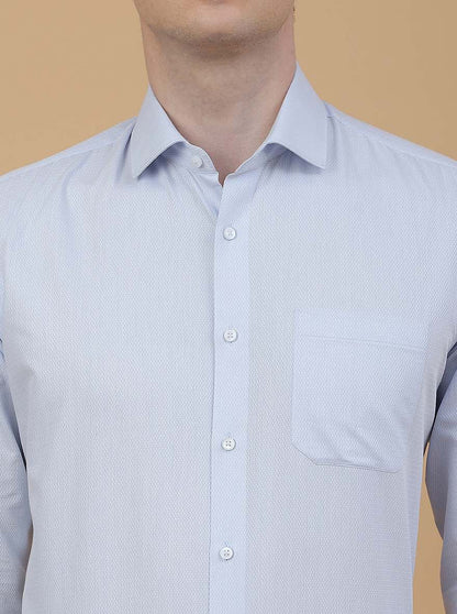 Light Blue Solid Slim Fit Formal Shirt | Greenfibre