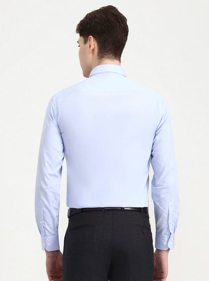 Blue Solid Regular Fit Formal Shirt | JadeBlue