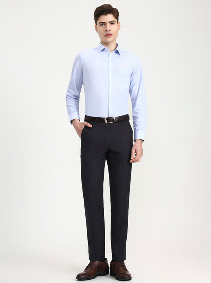 Blue Solid Regular Fit Formal Shirt | JadeBlue