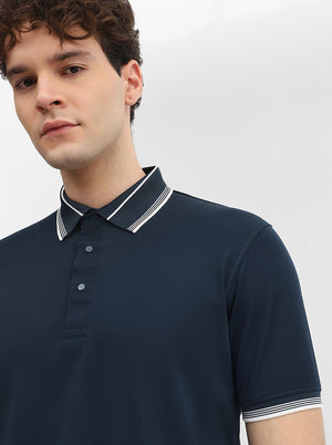 Teal Solid Slim Fit Polo T-Shirt | JadeBlue
