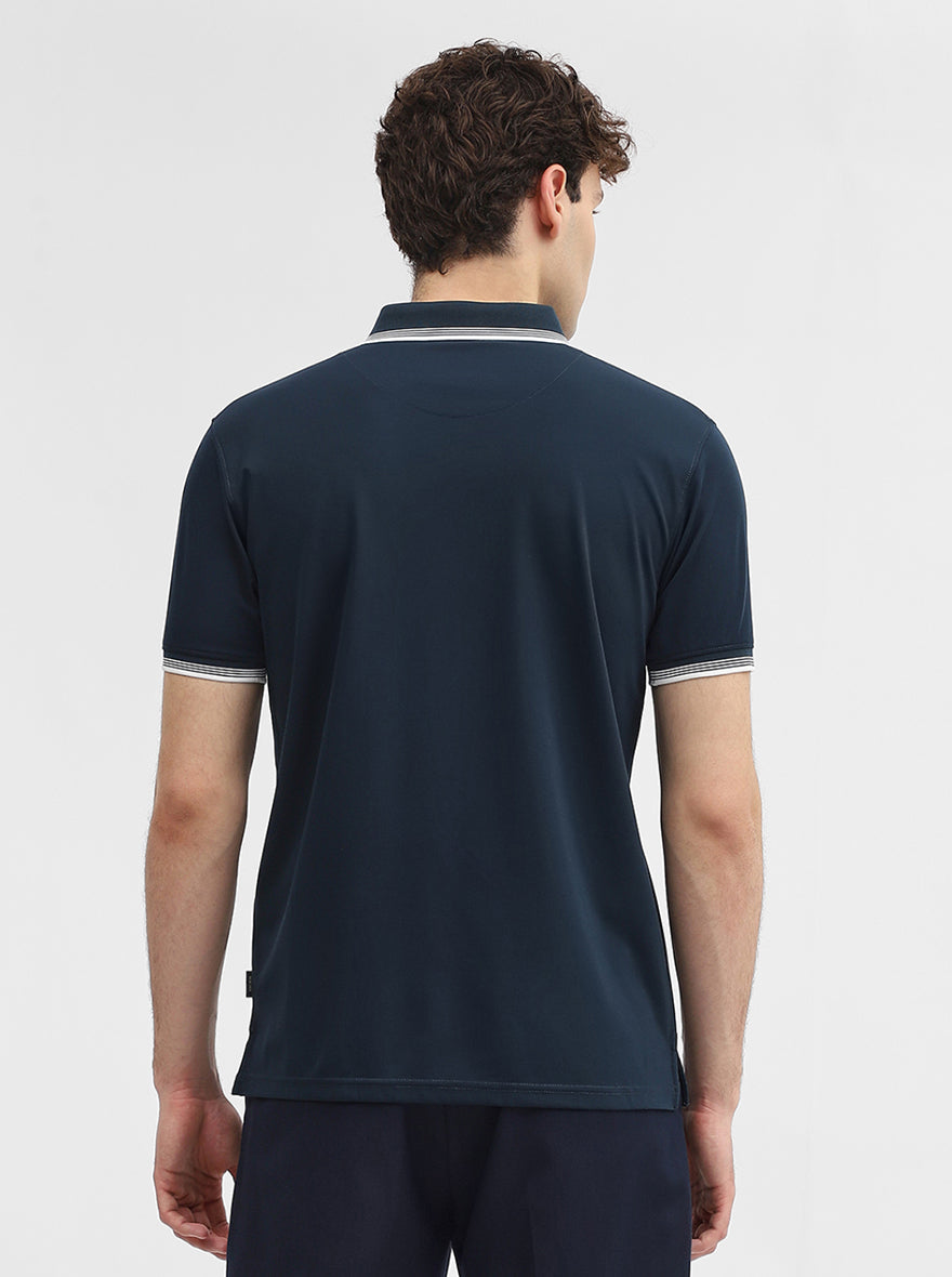 Teal Solid Slim Fit Polo T-Shirt | JadeBlue