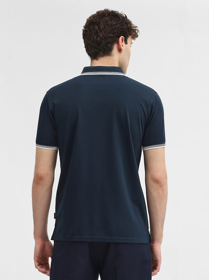 Teal Solid Slim Fit Polo T-Shirt | JadeBlue