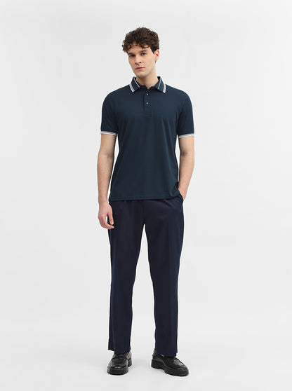 Teal Solid Slim Fit Polo T-Shirt | JadeBlue