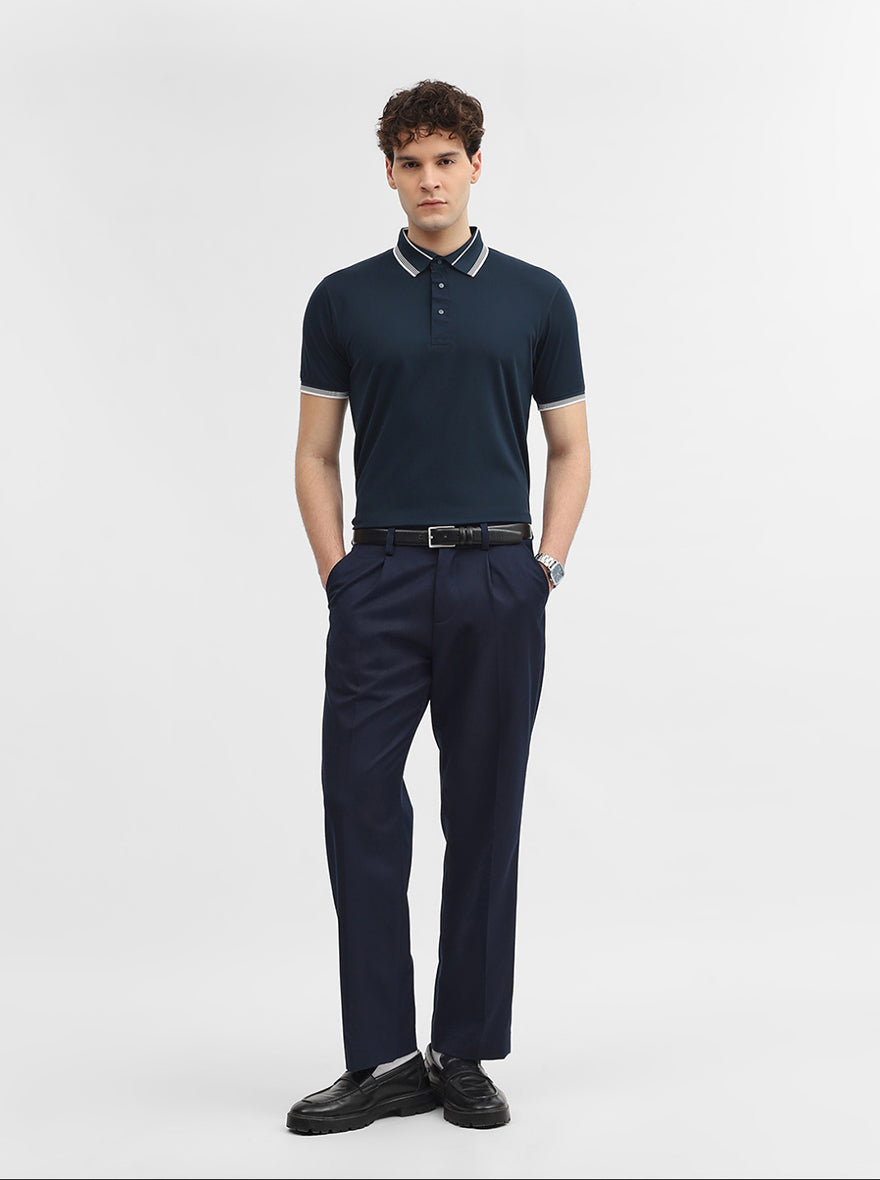 Teal Solid Slim Fit Polo T-Shirt | JadeBlue