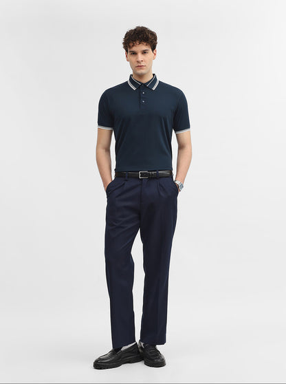 Teal Solid Slim Fit Polo T-Shirt | JadeBlue