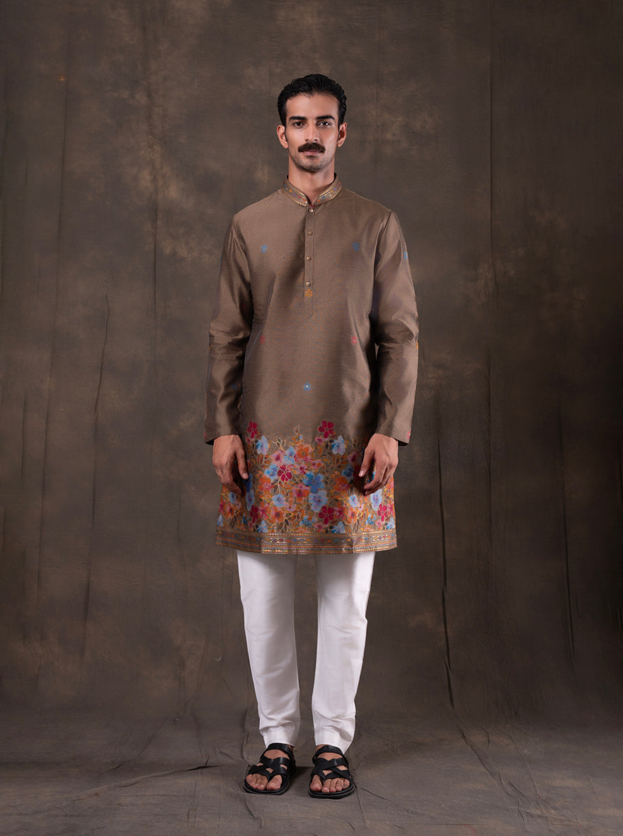Brown Printed Kurta Pajama | Virasana