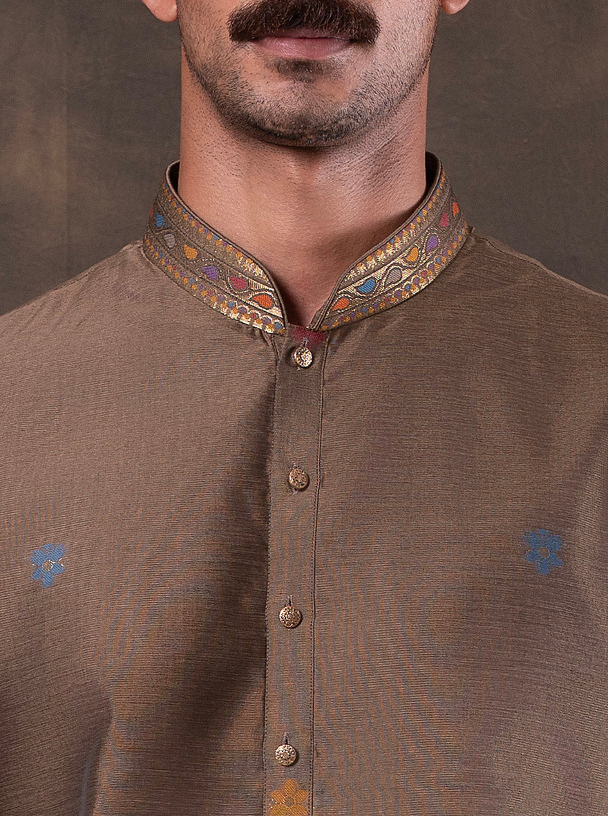 Brown Printed Kurta Pajama | Virasana