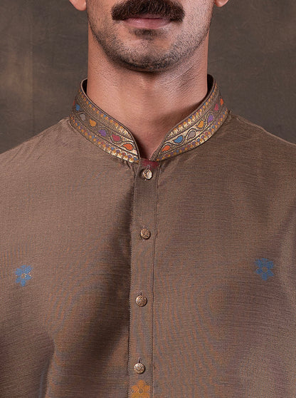 Brown Printed Kurta Pajama | Virasana