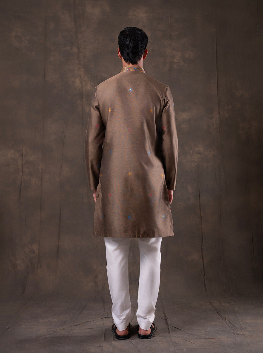 Brown Printed Kurta Pajama | Virasana