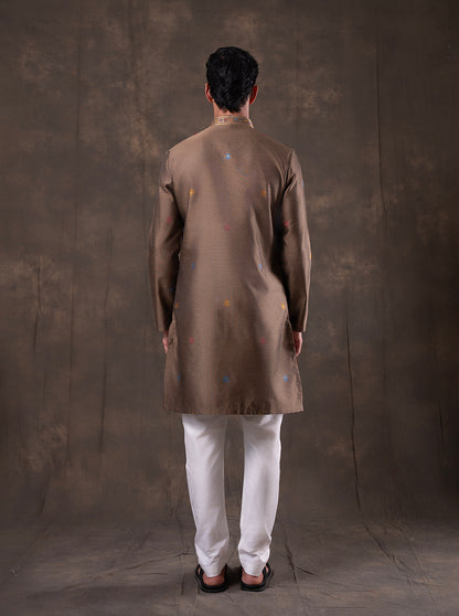 Brown Printed Kurta Pajama | Virasana