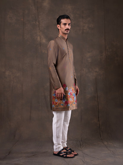 Brown Printed Kurta Pajama | Virasana